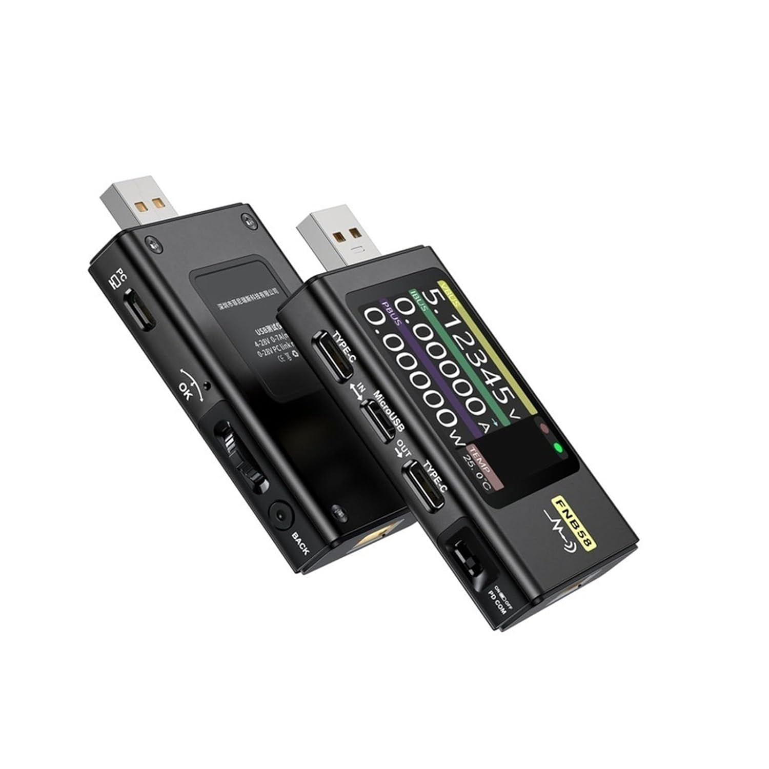 58 パソコン・周辺機器 デジタル電圧計電流計USBテスターTYPE-C急速充電検出