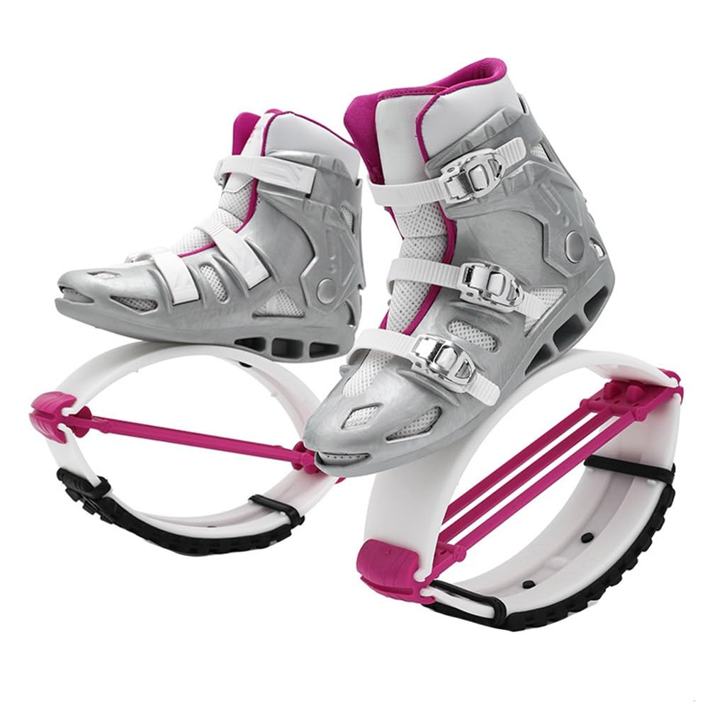 Jumps Shoes Kangaroo Jumping Shoes - Professional Fitness Bounce Shoes - Adult Teen Jump Boots with 3 pcs Tension Springs - Silver purple (Color : Silver purple, Size : 37-39)