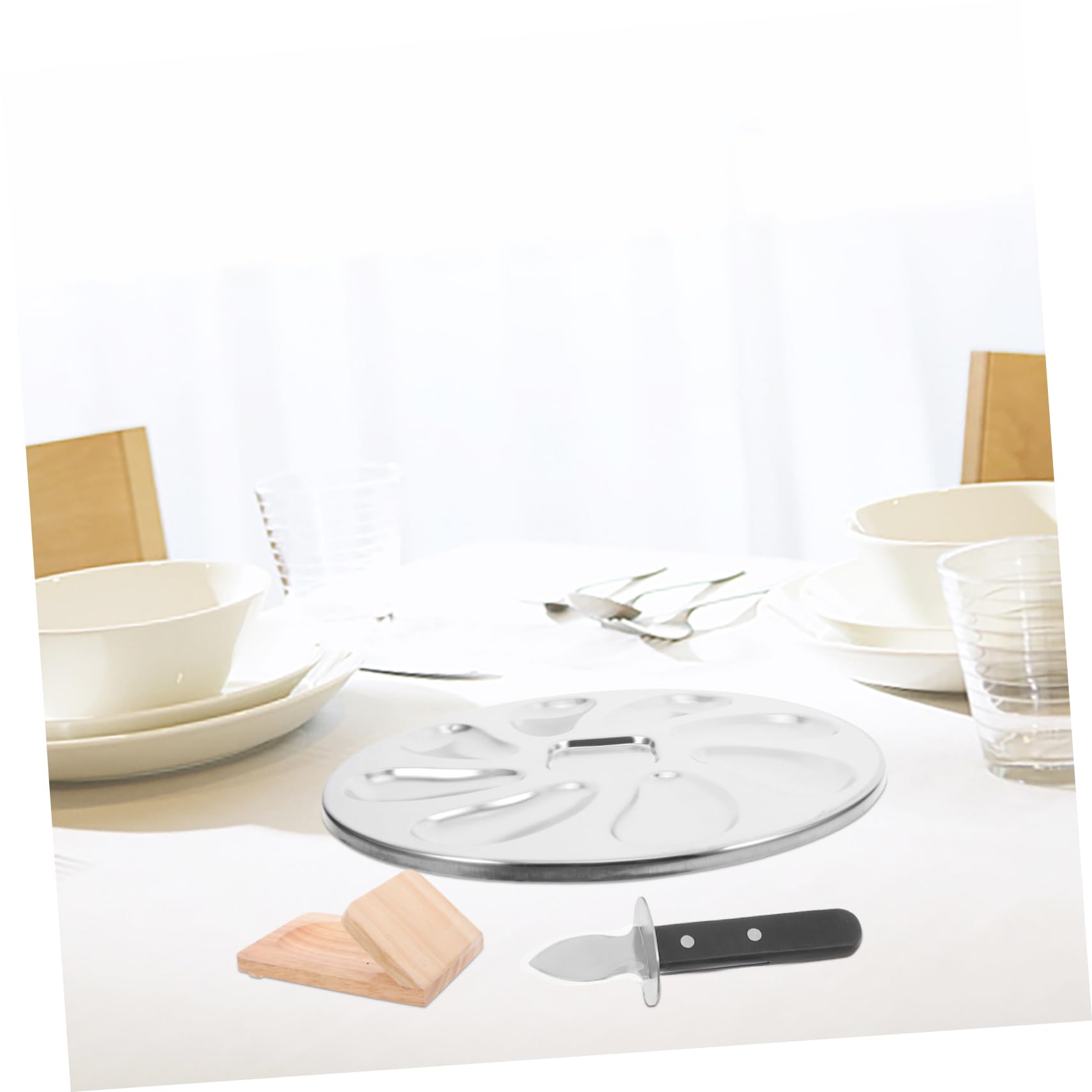 Cabilock 10piezas Herramientas para Abrir Ostras De Acero Inoxidable Incluye Pinza para Ostras Bandeja para Servir y Herramientas para Mariscos para Eventos Casa o Cena De Mariscos