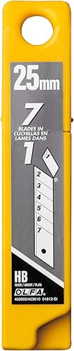 Miniatura 3 de OLFA Cuchillas de repuesto de cuchillo utilitario extra resistente de 0.98 pulgadas, 20 cuchillas (140 segmentos) HB-20B, se adapta a la mayoría de