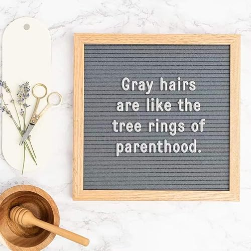 Miniatura 3 de Tablero de letras de fieltro, 10 x 10 pulgadas, letrero de madera intercambiable, marco de madera, montaje en pared, con soporte de exhibición (gris)