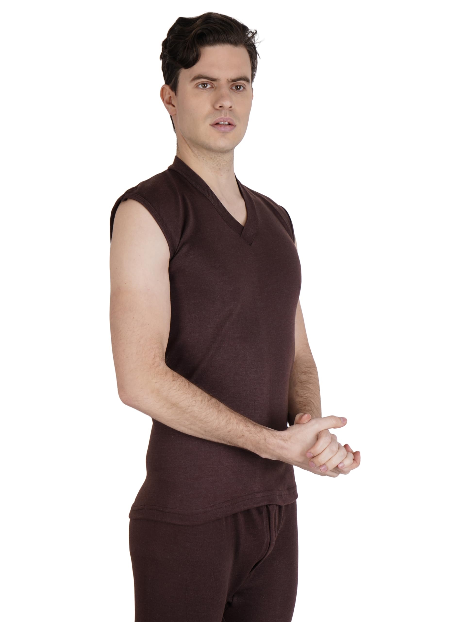 FABVIO PLUS Winter wear Men's Thermal Top with V-Neck and Sleeveless(L-VN-NOS-BLK-XL) 1