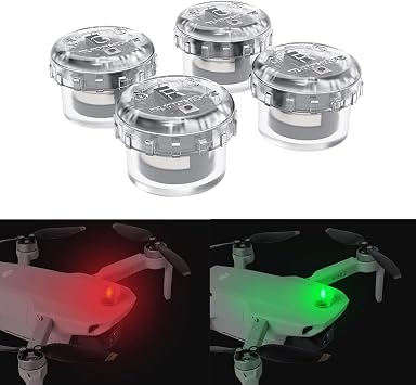 4Pcs Drone Strobe Lights, Anti Collision Light for Drone Night Flying, Universal Quick Flash LED Navigation Light Kit for DJI Neo, Mini 4 Pro, Avata 2, Mini 4k, Air 3S & All RC Drones Accessory