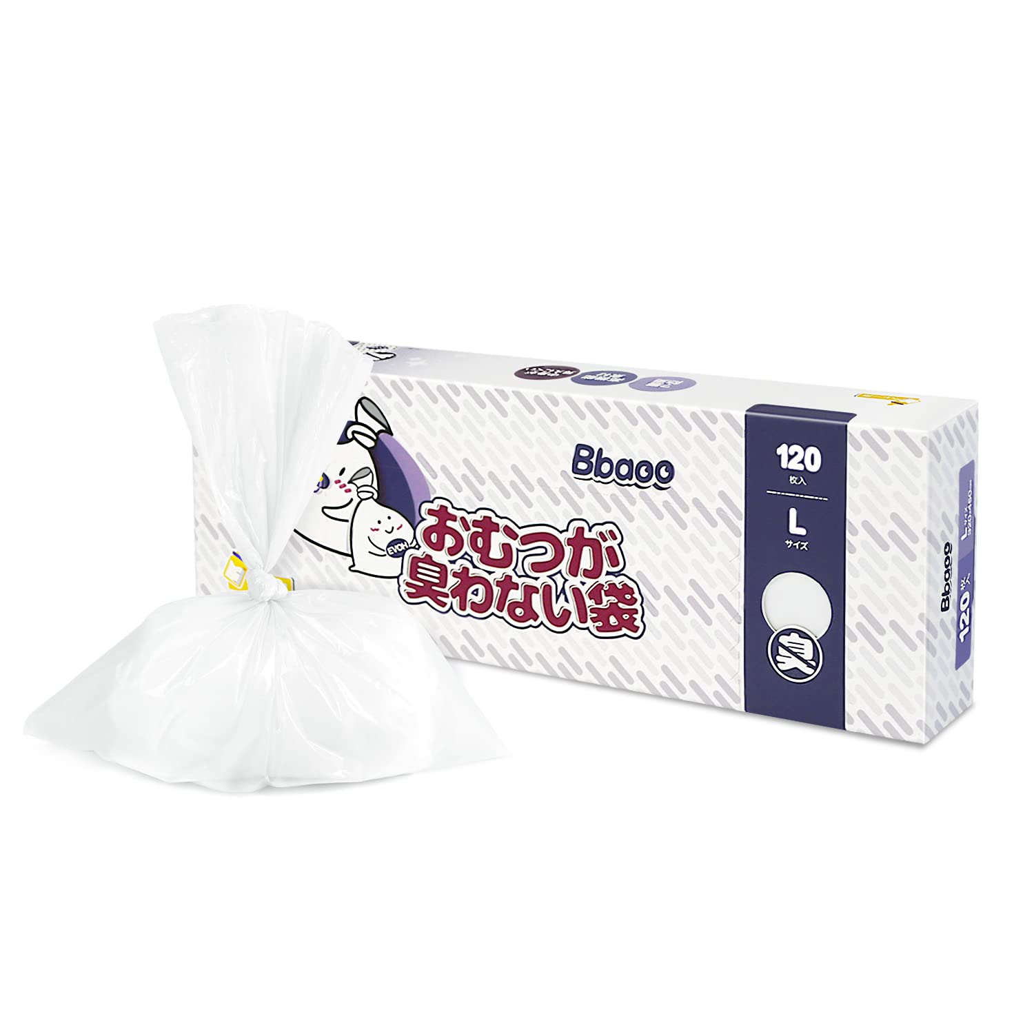 おむつ7袋 Amazon.co.jp: Bbaoo おむつが臭わない袋 Lサイズ 120枚 32×45cm