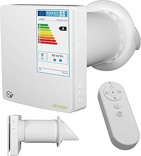 Eco Smart DZWR – Lüfter mit Feuchtigkeitssensor – Dezentrale Wohnraumlüftung mit Wärmerückgewinnung – F7 Filter & 97% Wärmerückgewinnung – Lüftungssystem 160 mm – 60 m³/h – WLAN & App