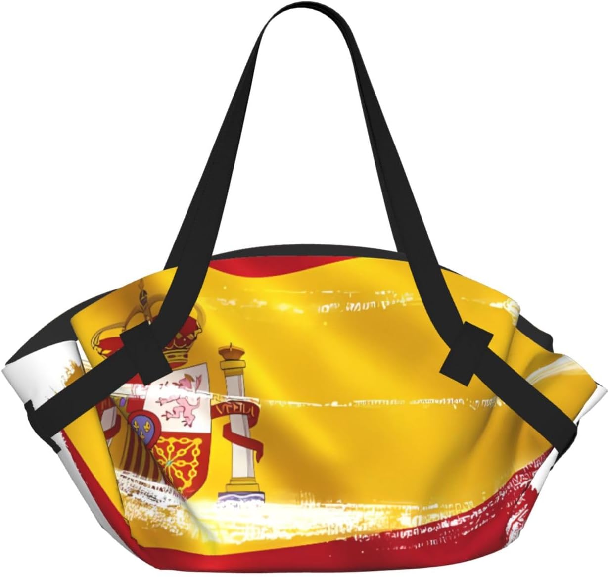 Foldable Camping Bag for Outdoor Picnic Beach Use Comfortable Light with Unique Exquisite Spain Flag Print