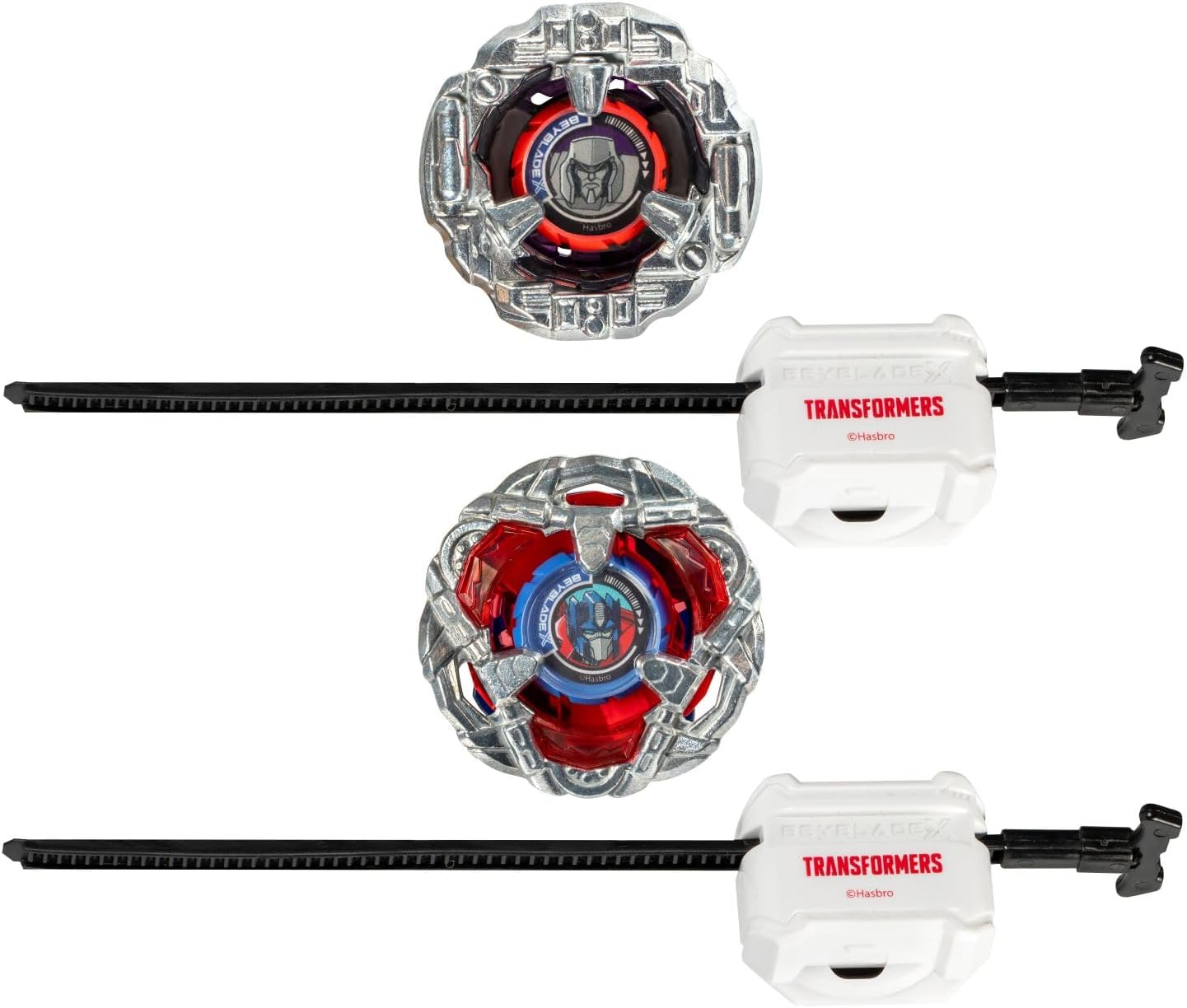 Beyblade X Transformers, Collab Battle Set Optimus Prime vs Megatron, 4-60P e 4-80B, Pião de Batalha em Plástico, Multicolorido, Idade 8+ Anos