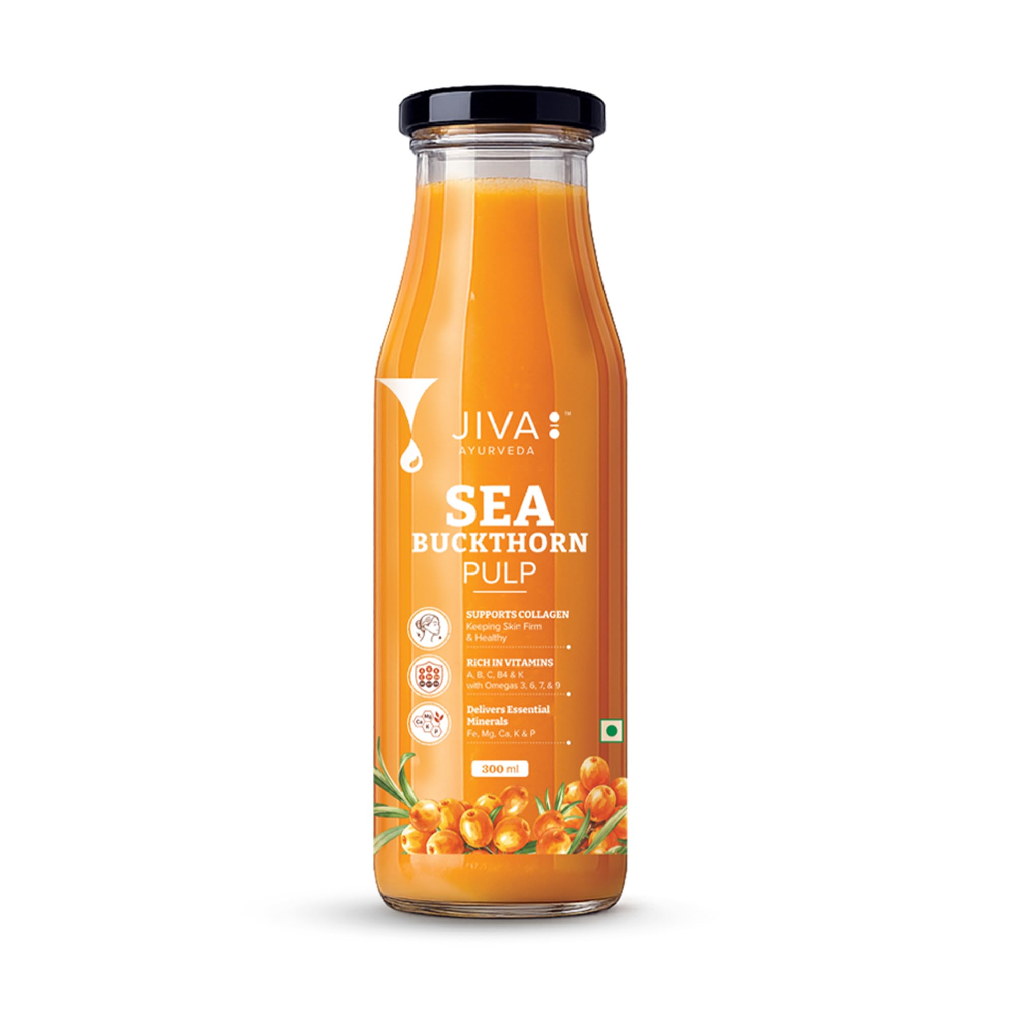 Jiva Ayurveda Sea Buckthorn Pulp (300 ml) | Rich in Omega 3, 6, 7 & 9, Vitamin C & Antioxidants | Supports Collagen, Skin Health, Immunity & Digestion | Pure Himalayan Superfruit Concentrate — Amazon image 2