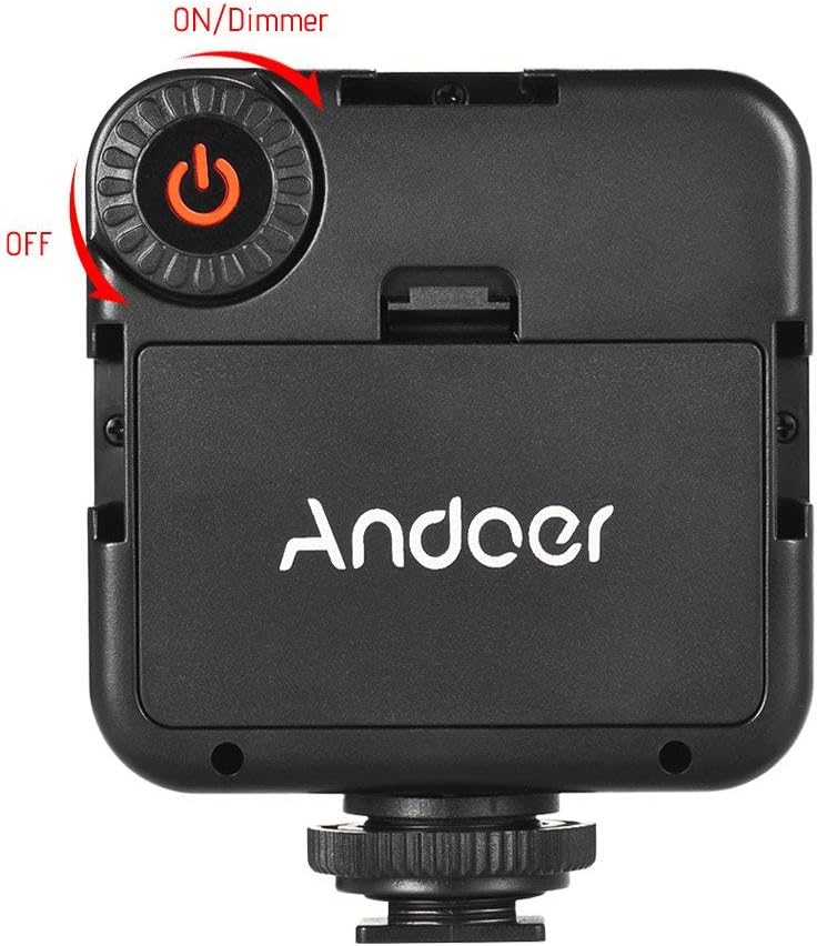 Andoer W49 Mini Interlock Camera LED Panel Light Dimmable Camcorder Video Lighting With Shoe Mount Adapter for Canon Nikon Sony A7 DSLR Pack of 2pcs