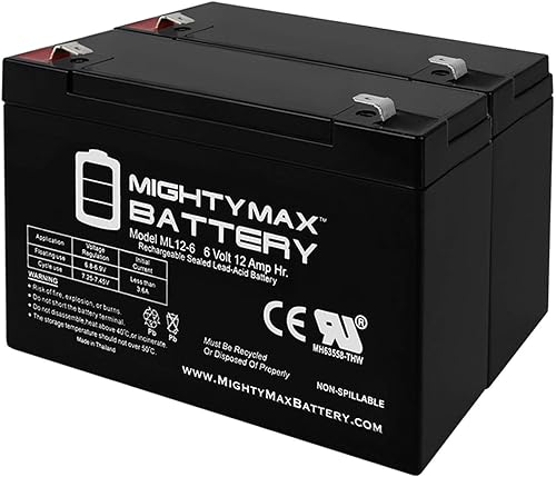 Miniatura 1 de Mighty Max Battery Batería 6V 12AH F2 para Peg Perego Energy Cube Tipo C - Paquete de 2