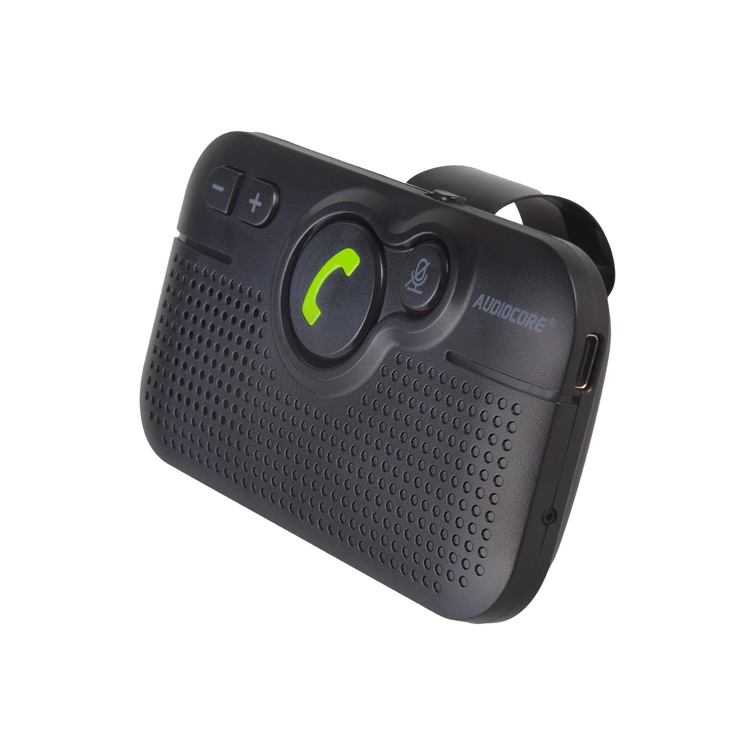 Audiocore AC475 Bluetooth-Freisprecheinrichtung für das Auto, Bluetooth 5.0, A2DP, DSP, Geräuschunterdrückung, Autostart, Vibrationssensor, Kopplung von 2 Geräten, schwarz