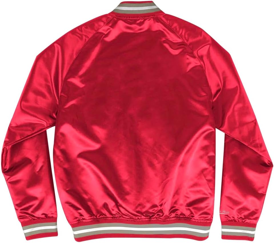 Mitchell & Ness Ohio State Buckeyes Men's Size Medium Satin Lightweight Full Snap Jacket - Team Colors
