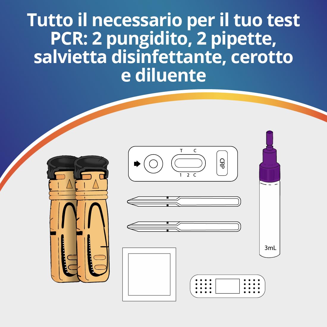 TEST PROTEINA C-REATTIVA (CRP) Adeste - Rapido fai da te per la rilevazione di malattie infettive batteriche e stati infiammatori. Confezione da 2 test