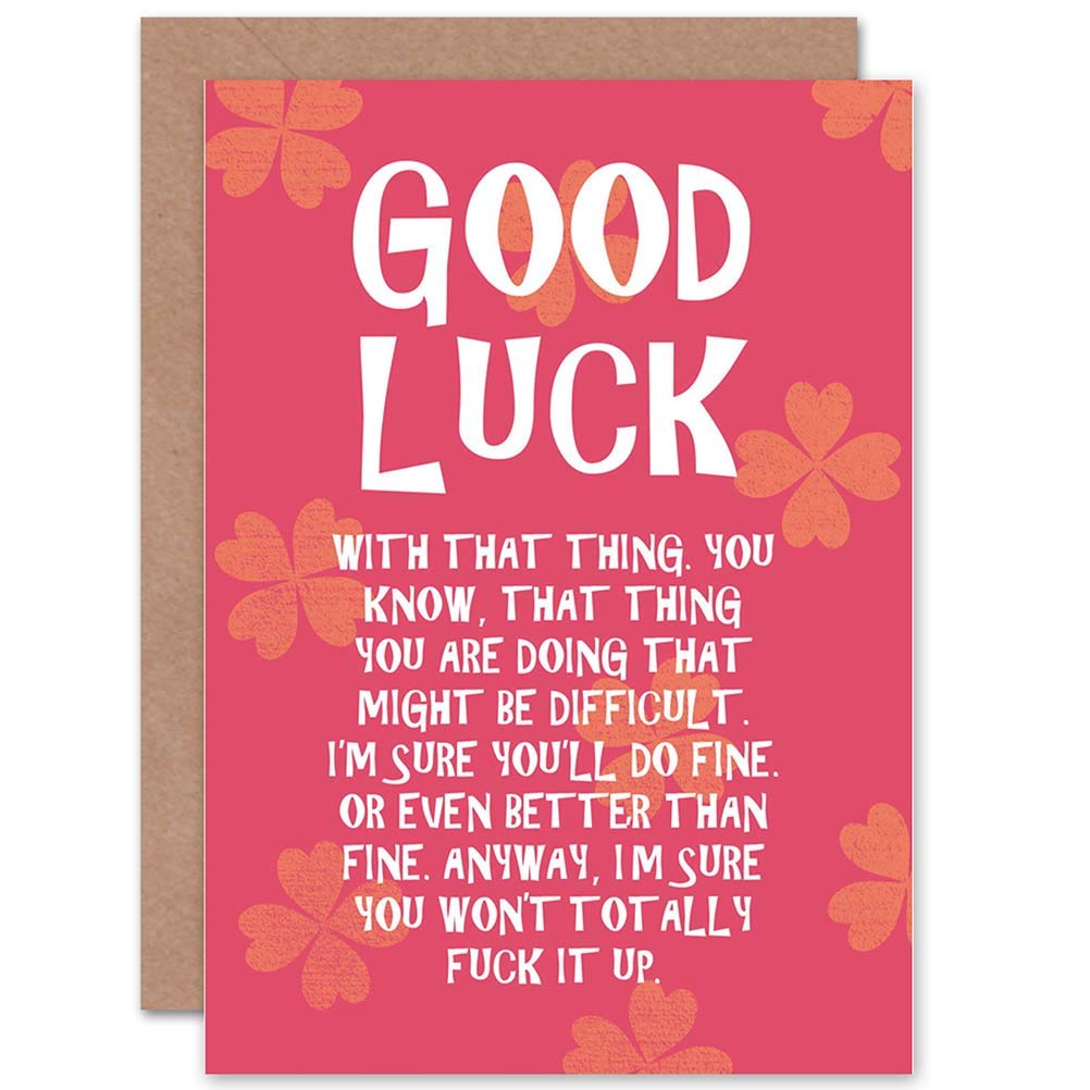 Wee Blue Coo CARD GREETING GOOD LUCK ADULT FUN THING GIFT