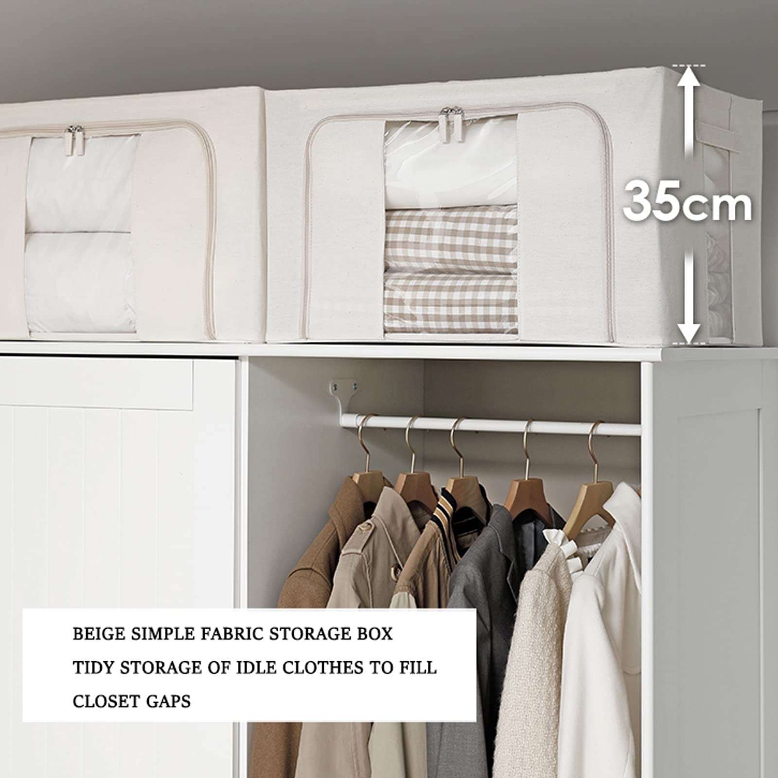 Borsa portaoggetti sotto il letto di grande capacità con 3 finestre trasparenti - Ideale per trapunte e biancheria da letto - Organizer da 73 l/90 l (dimensione: 90 l)