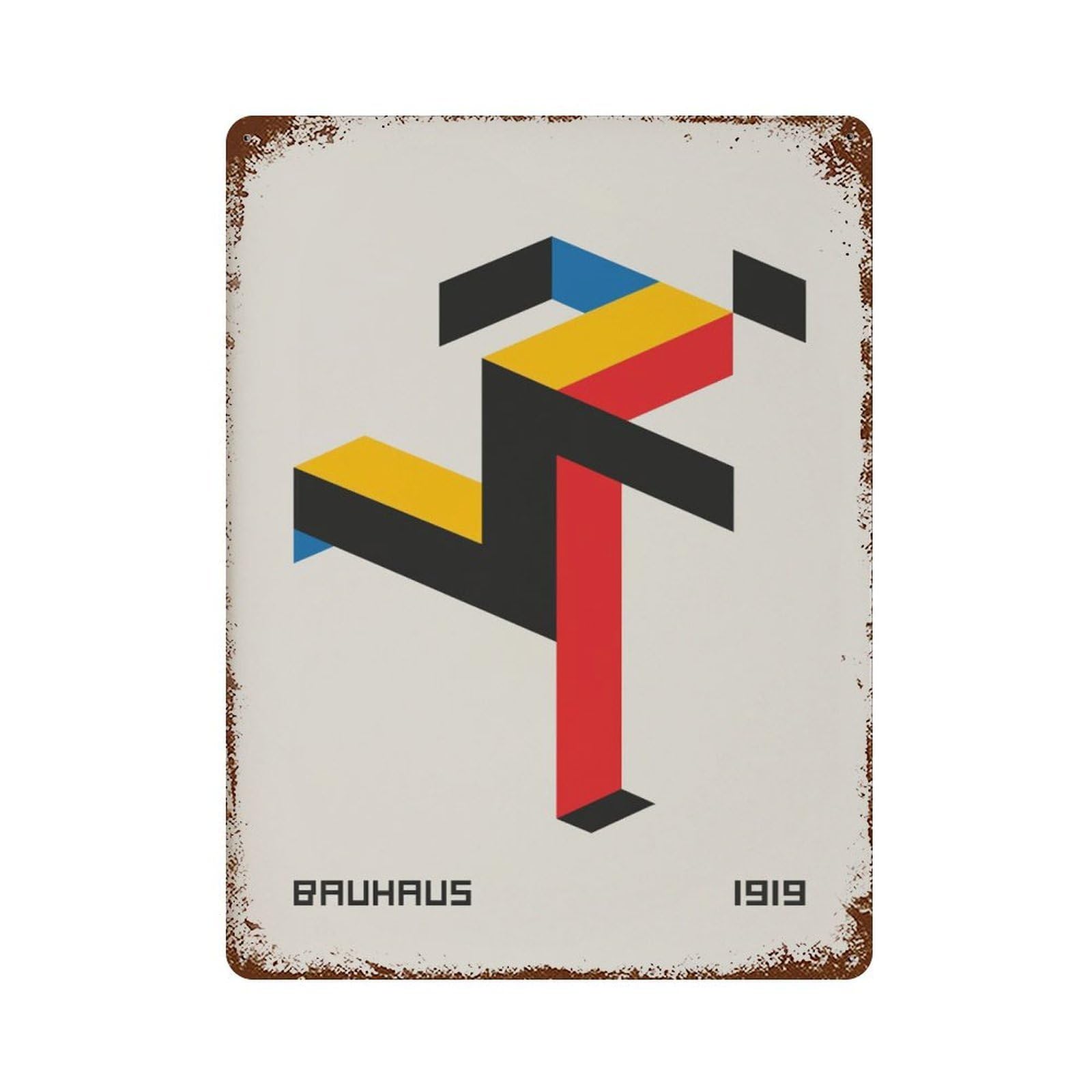 xiaoxiaoshen Bauhaus Geometric Exhibition Modern Home Decor Wall Decor Art Metal Tin Poster Modern Home Decor Art Home Bar Shop Decorations Vintage Sign 40x30cm