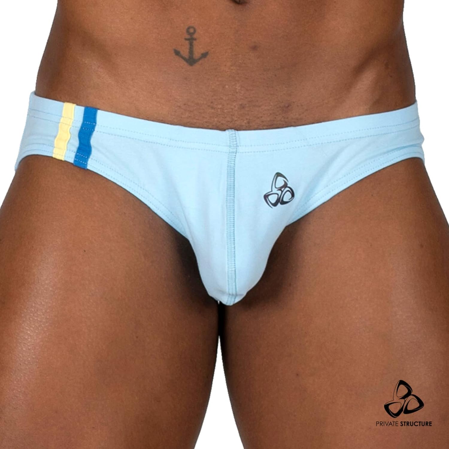 [PRIVATE STRUCTURE] 男性用ブリーフ2枚セット マッドブラック＆リボンレッド(PRD レインボーフラッグ 綿 スト