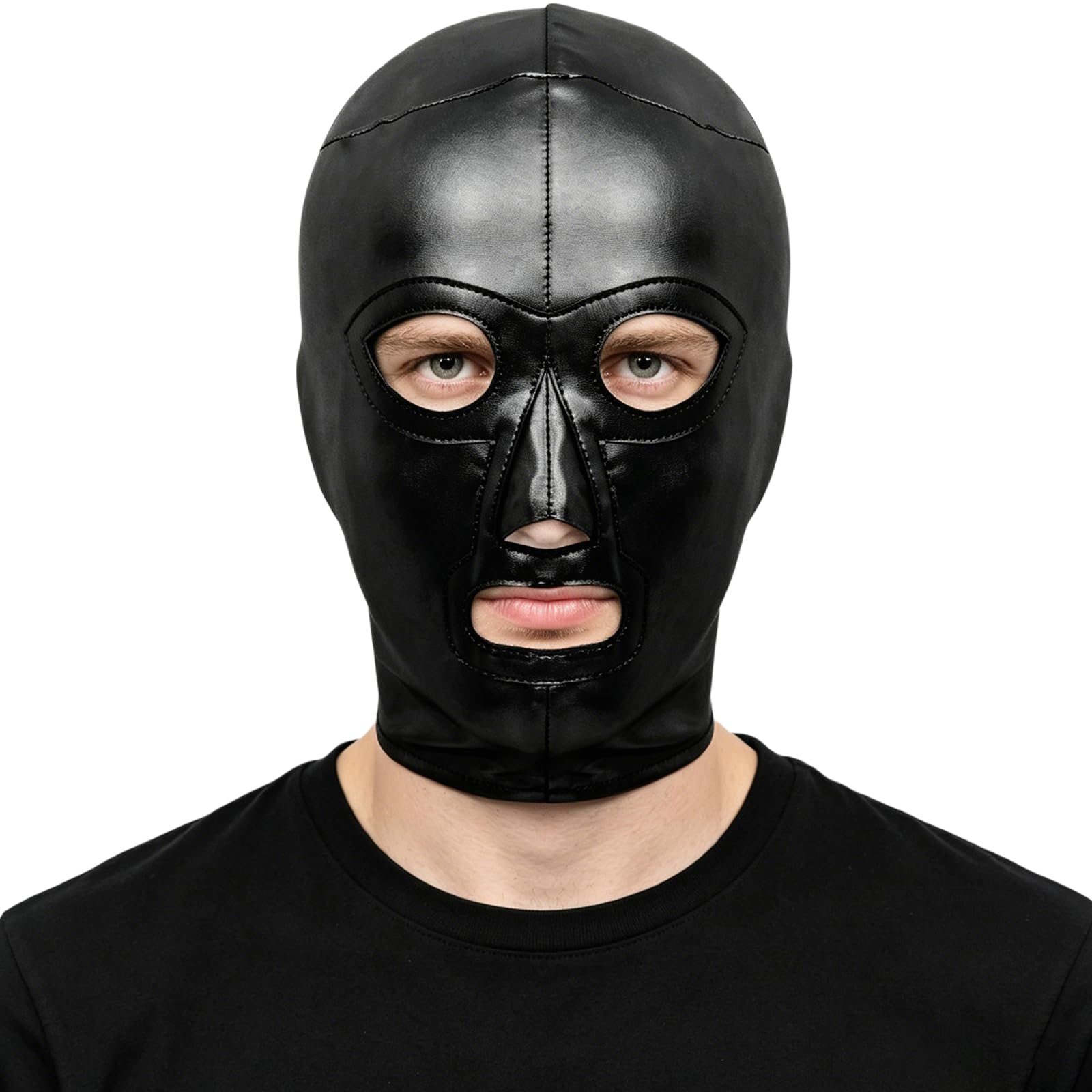 TTAO Mexicano Wrestling Masks Lucha Libre Mask Hood Clubwear for Halloween Cosplay Rave Show Accessory Black One Size