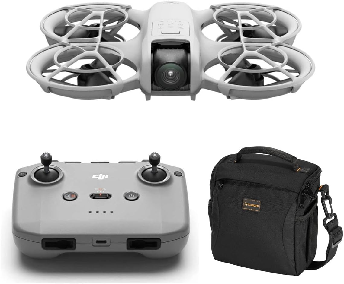DJI Neo Drone With RC-N3 Remote Controller 4K UHD Camera for Adults, 135g Self Flying Drone that Follows You, Palm Takeoff, Subject Tracking, QuickShots, Stabilized Video, Built-In Propeller Guard