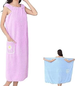 Womens Bath Skirt with Snaps Soft Fluffy Coral Fleece Bath Towel Wearable Robes for Women Beach Spa Sauna Towelling Robe Cover up Dress Gown Bathrobe