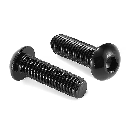 Tornillos de cabeza de botón de 516-18 x 1-14 pulgadas, 20 tornillos de acero inoxidable 304 18-8, accionamiento hexagonal Allen, óxido negro por SG