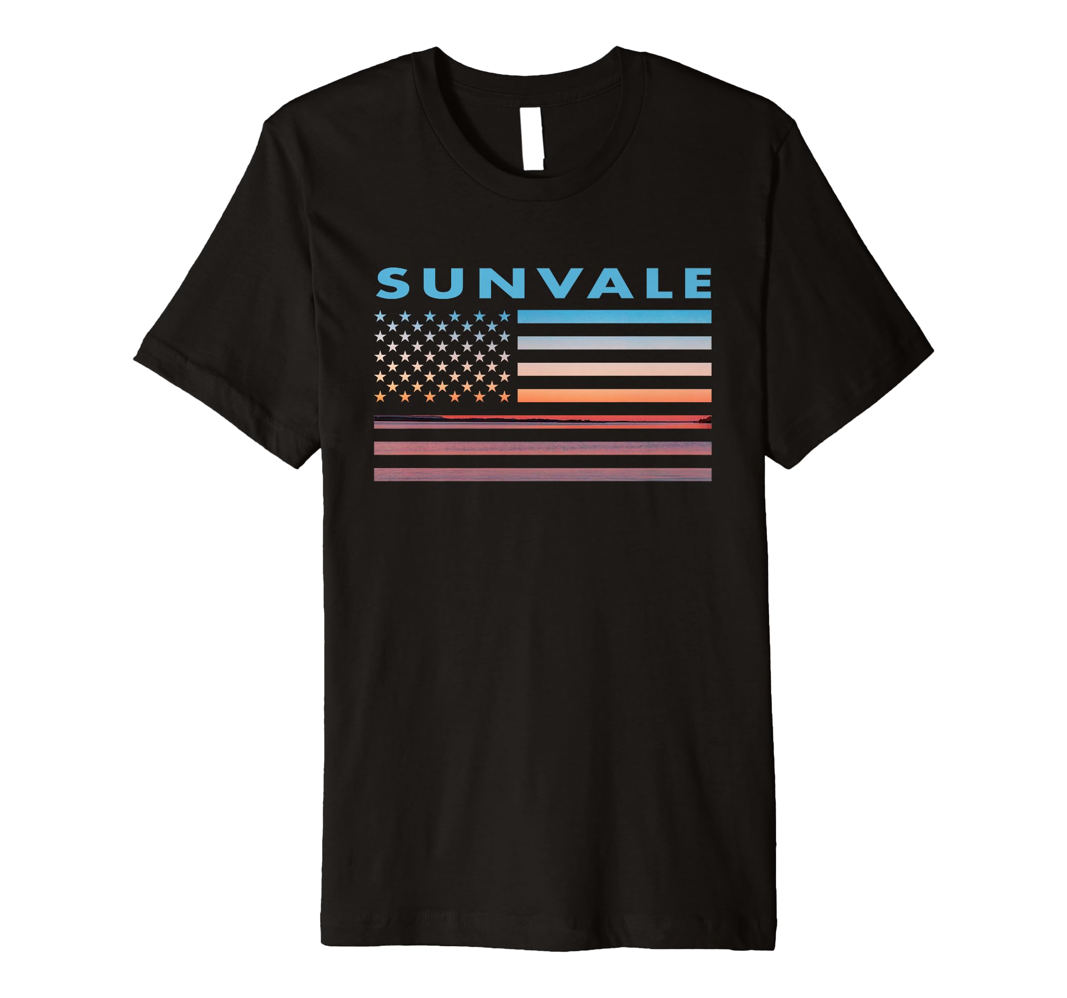 Vintage Sunset American Flag Sunvale, Florida Premium T-Shirt