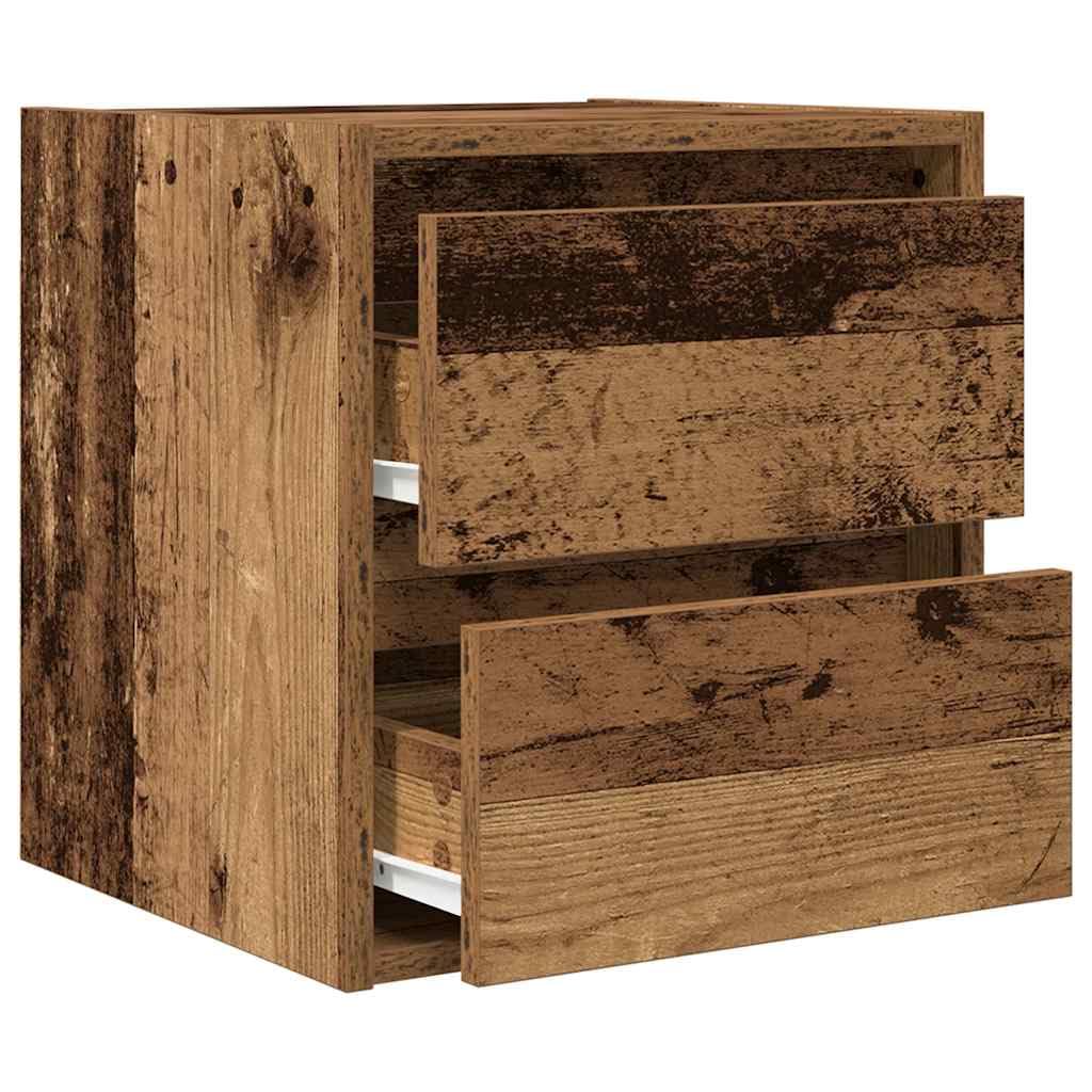 Hothingwell Stary drewniany stolik nocny 38x34x40 cm