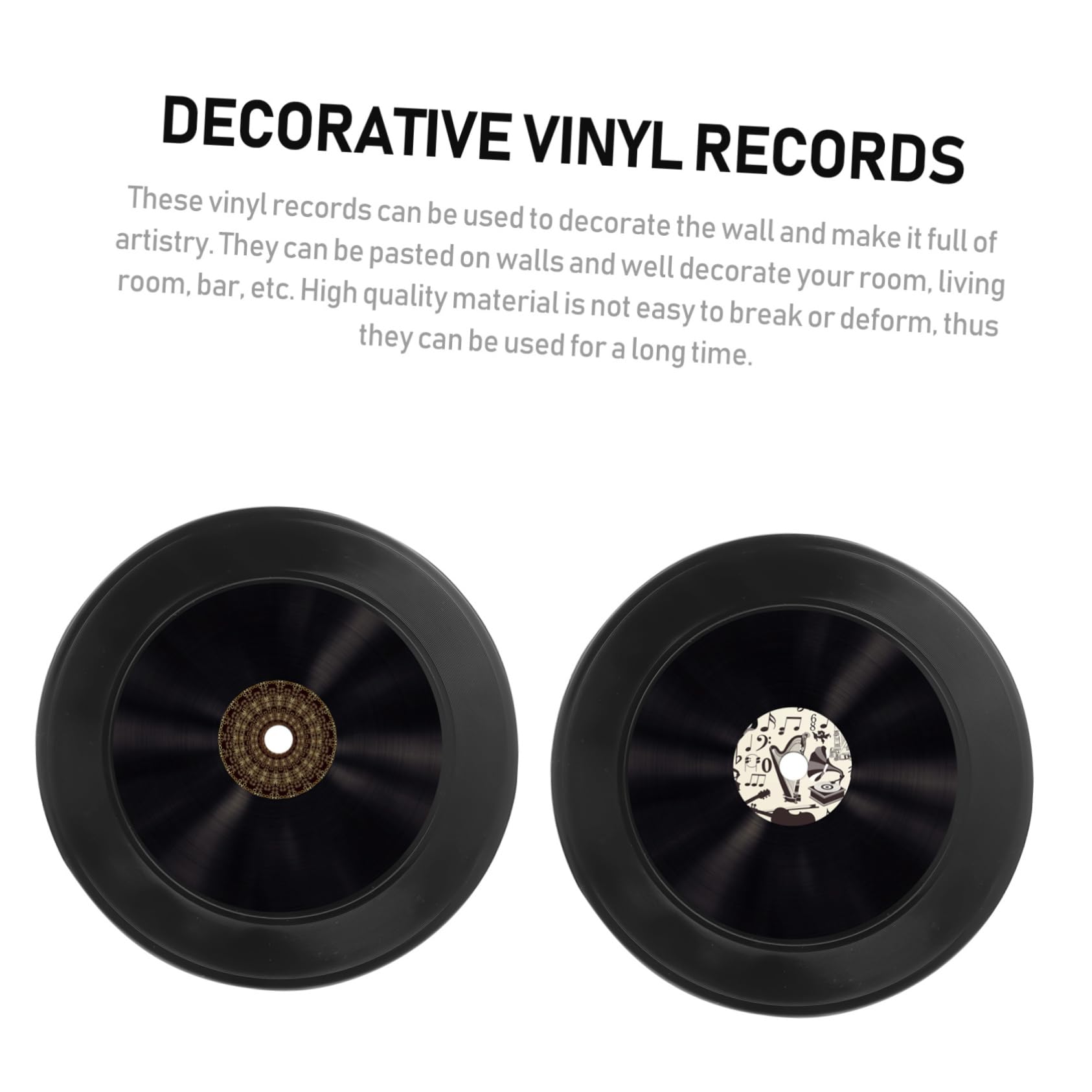 ABOOFAN Decorazioni da Parete Dischi in Vinile Retrò 12 Pezzi | Vinyl Nero, per Interni e Allestimenti, Stile Artistico, Adatto a Pareti Decorative