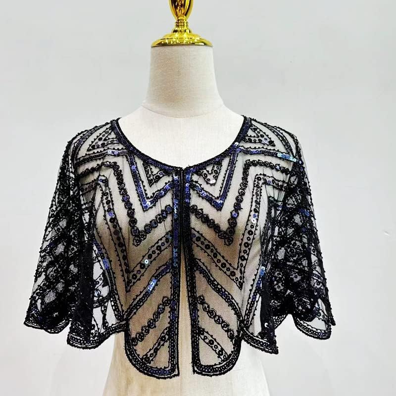 1920s Shawl Evening Shawl Bridal Wrap Handmade Sequin Beaded Shawls And Wraps For Evening Dresses Wedding Party Etc - Image 2