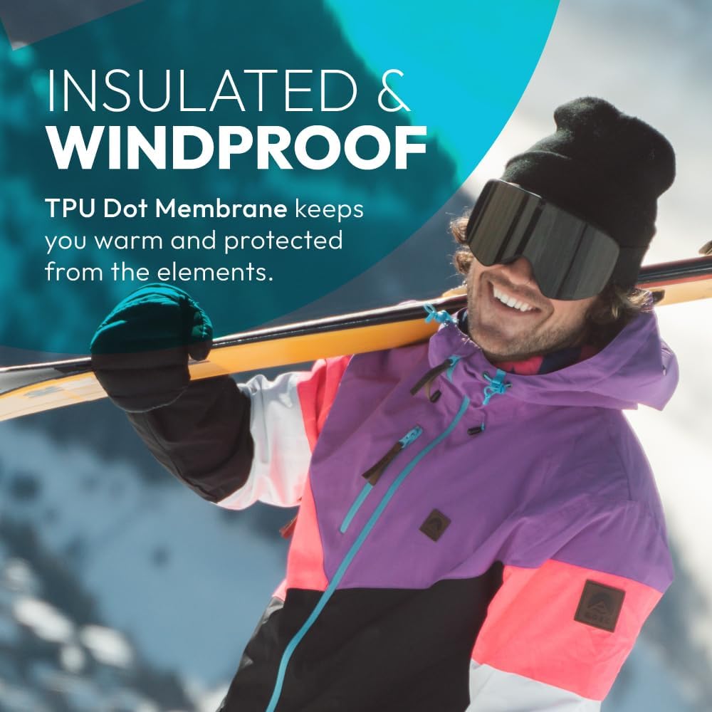 OOSC Fresh Pow Snowboard & Ski Jacket Men | Yellow, Purple, Black | Waterproof, Breathable &Insulated | Recycled Polyester