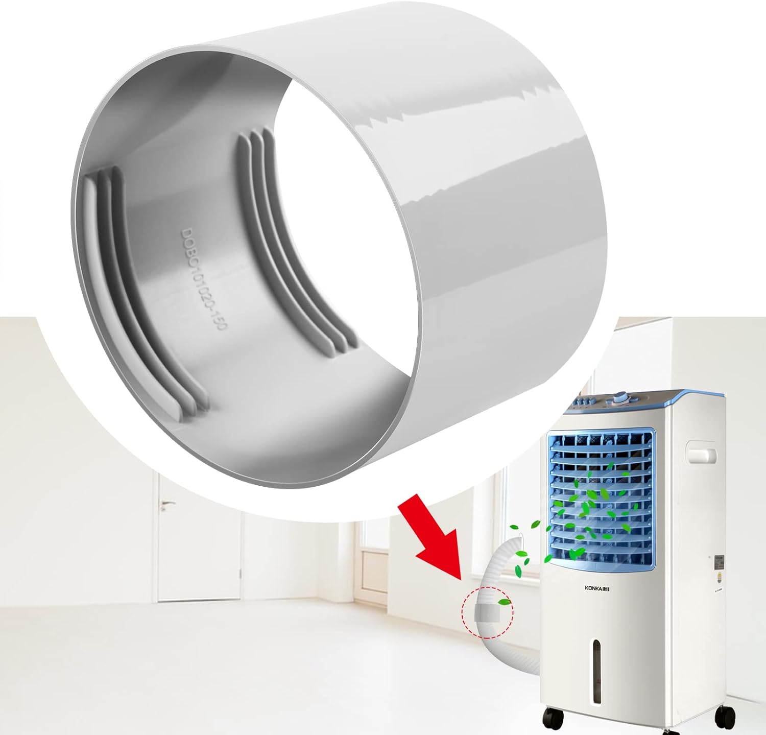 MaxEarn Air Conditioning Exhaust Hose Connector, Diameter 150 mm PVC