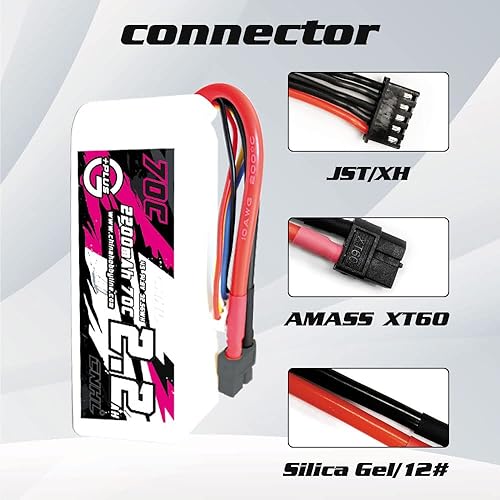 Miniatura 2 de CNHL 4S Lipo Battery 2200mAh 70C 14.8V Funda suave con enchufe XT60 para RC coche, avión, camión, barco, heli, avión Drone (paquete de 2)