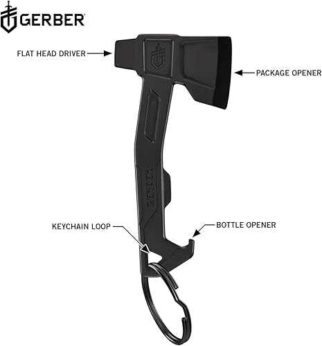 Miniatura 5 de Gerber Llavero de hacha de engranaje 3 en 1, multiherramienta, clips para bolsillo o llavero con abridor de botellas, conductor de cabeza plana,