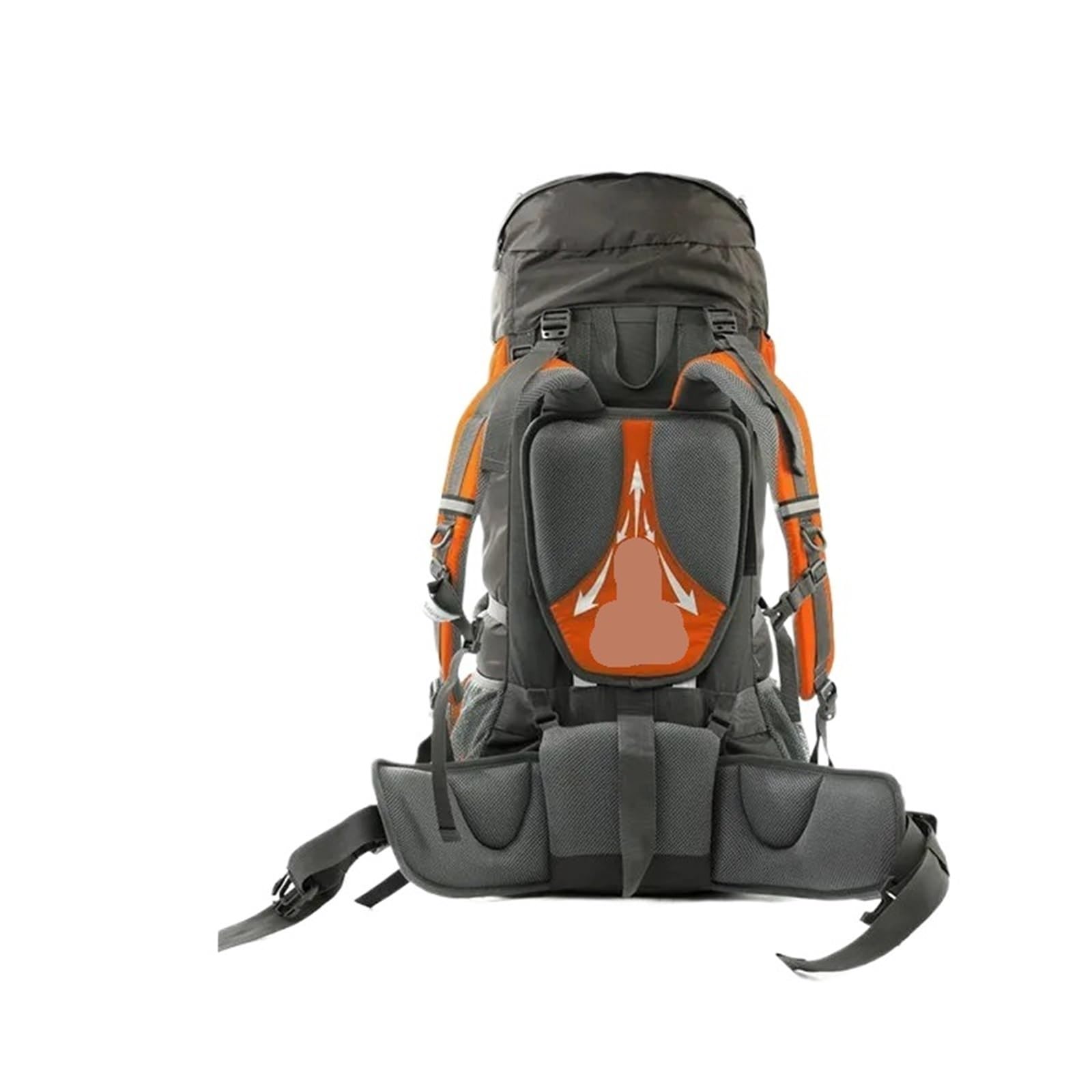 Zaino Escursionismo Zaino da esterno 70+5L Borsa viaggio for escursionismo Copertura antipioggia arrampicata campeggio impermeabile con(Orange)