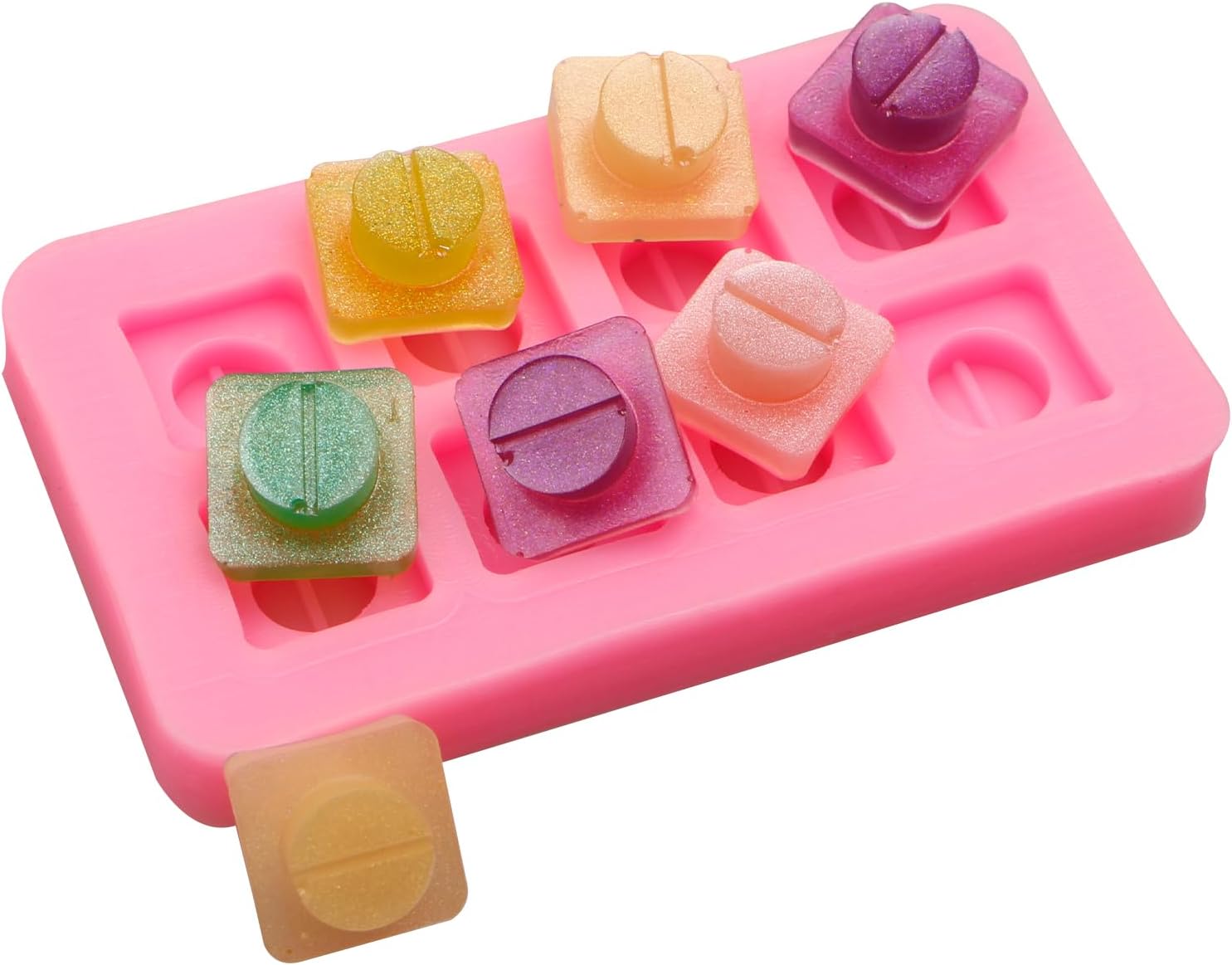 Pill Molds for Making Pills, Medical Tablets Capsule Silicone Fondant Molds, Round Love Heart Shaped Pill Chocolate Baking Mold for Nurse Graduation Cake Decoration Cupcake Topper Candy Clay