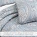 Southshore Fine Living, Inc. Oversized King Quilt, Boho Bedding Set, Paisley Bedspread King Size/California King Coverlet Quilt & 2 Matching Quilted Pillow Shams, Pure Melody Aqua