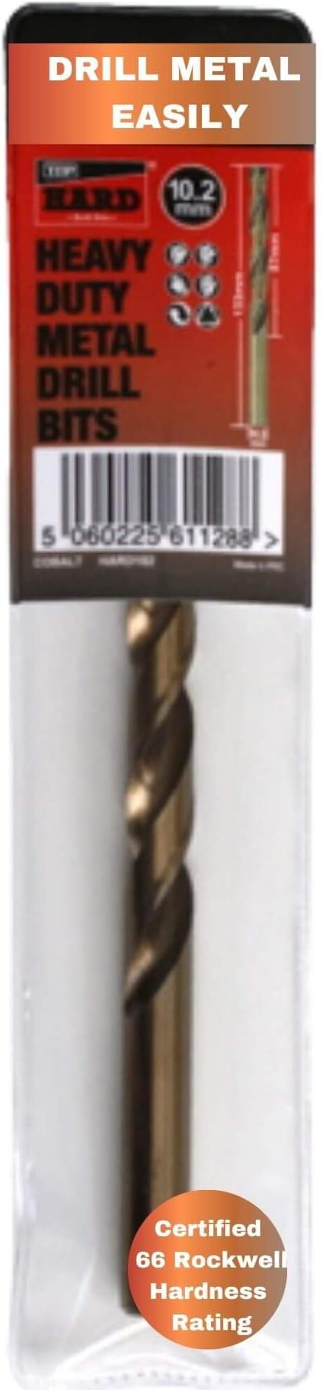 Drills 10.2mm Drill bit - Cobalt Hardened bits for Drilling Hard Steel & Stainless, Heavy Duty Universal Drills for Cutting Tough Metal, Professional jobber Industrial 135 Degree Point