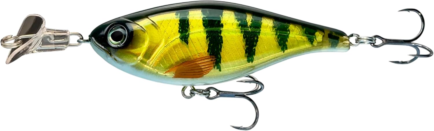 Headbanger Cranky Shad Slow-Sink Hard Lure (2-1/2", 3", 4" & 5") – Patented Erratic “Headbanging” Action Crankbait for Freshwater Bass, Walleye & Perch – 1/3 oz with Premium VMC Hooks