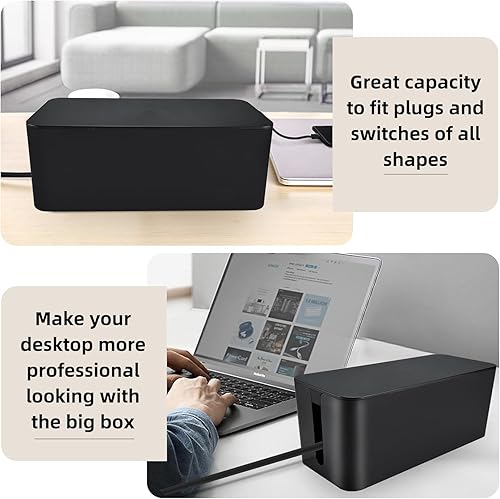 Miniatura 4 de YaeCCC Organizador de cables, organizador de cables, tiras de alimentación Hider para escritorio, TV, computadora, concentrador USB, cables (juego