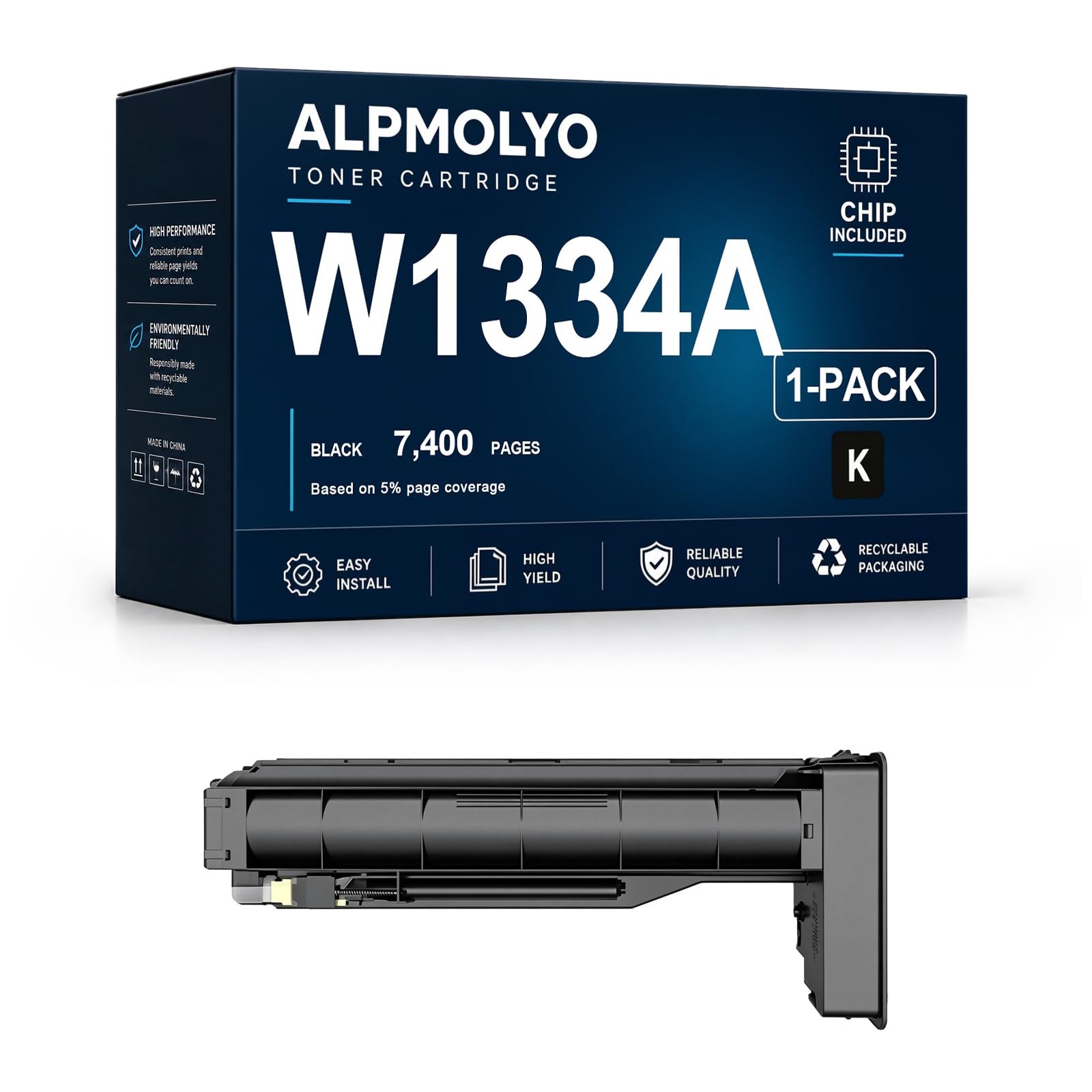 Sostituzione della cartuccia di toner ad alta resa W1334A per W1334A, compatibile con HP M42525n/42525dn/M42523n/42523d, con chip