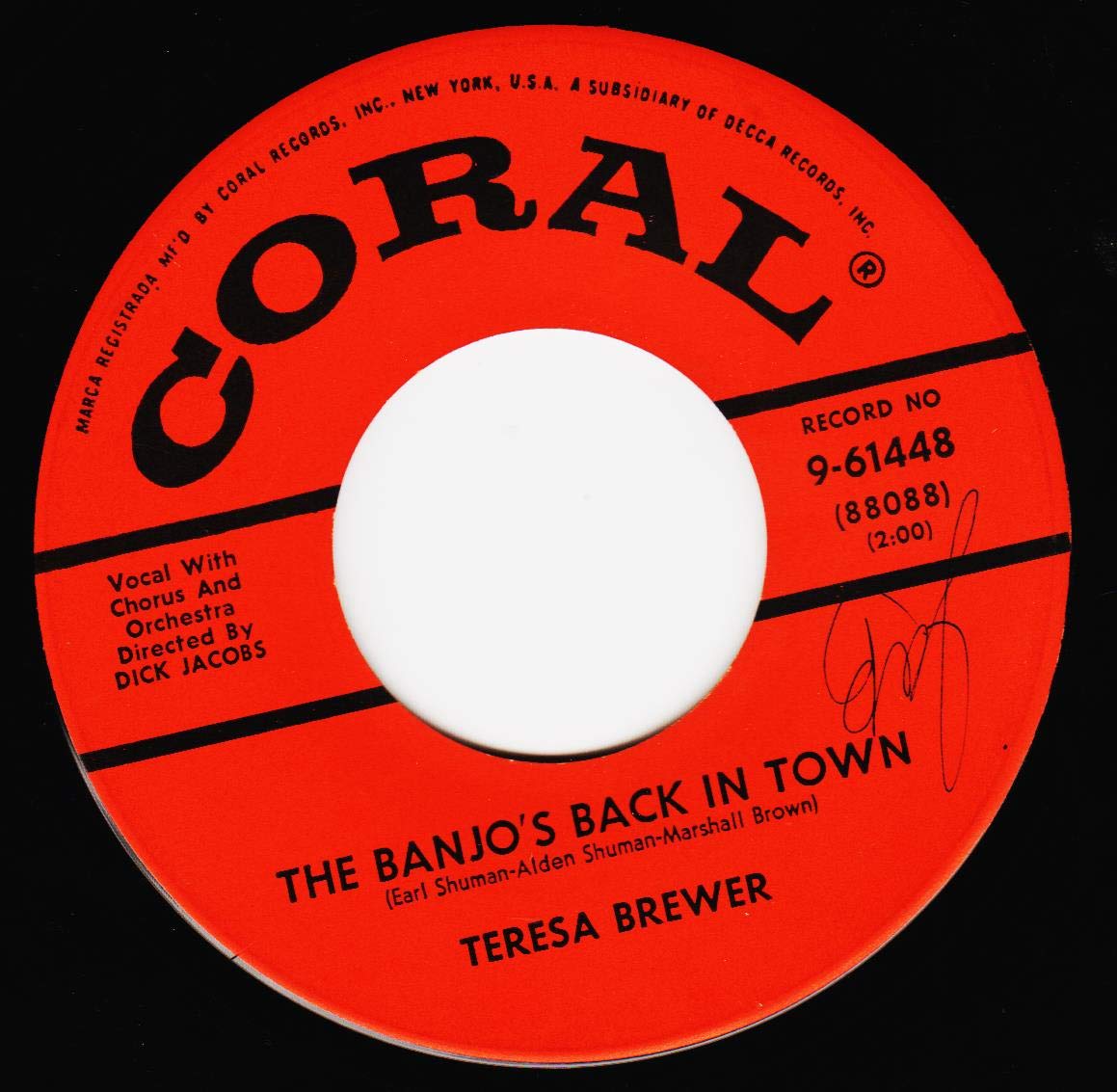 45vinyl THE BANJO'S BACK IN TOWN / HOW TO BE VERY VERY POPULAR (7"/45 rpm)