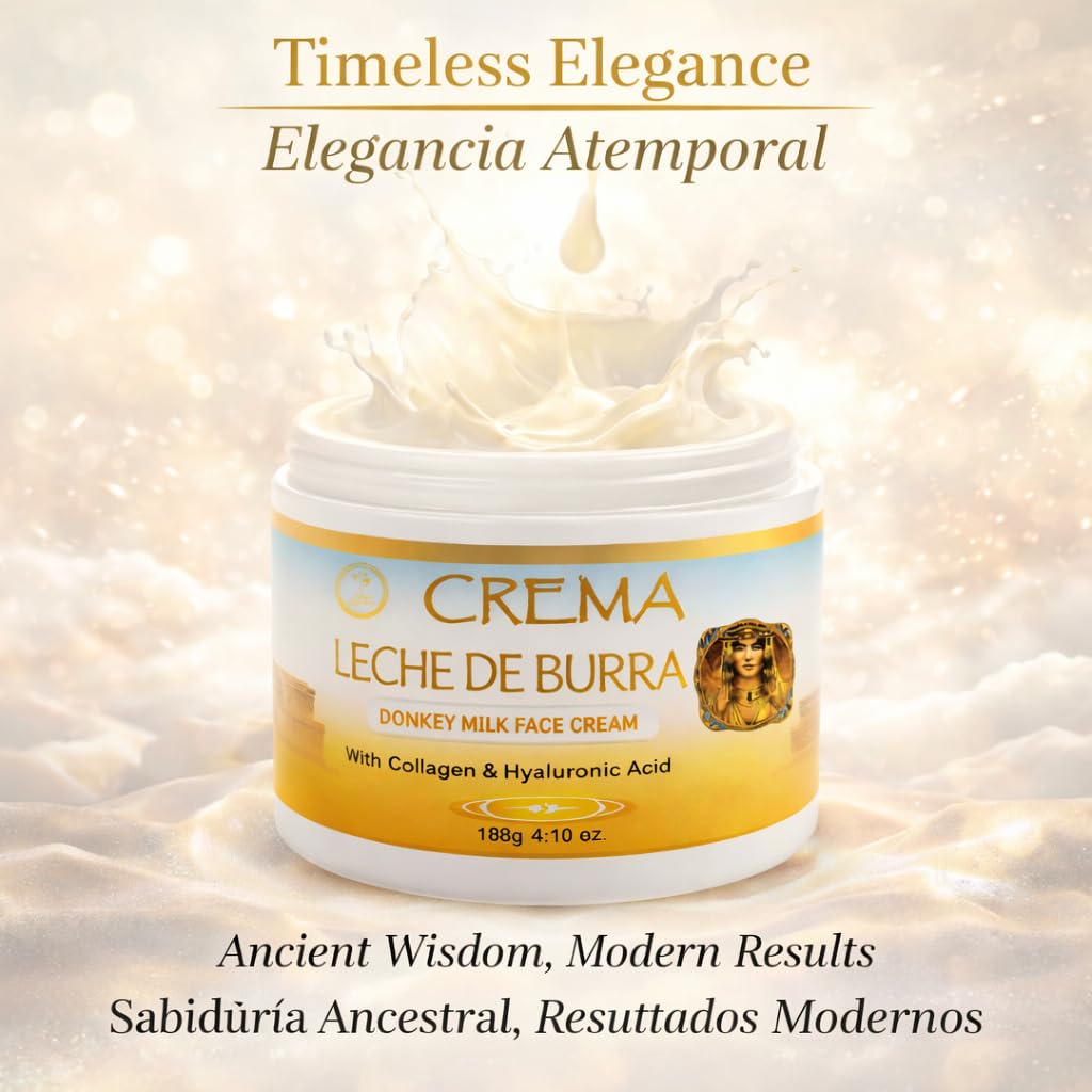 HIGH SUPREME Donkey Milk Face Cream(Leche de Burra) – 120g With Collagen & Hyaluronic Acid – Nourishing & Hydrating Moisturizer – For Sensitive, Dry & Mature Skin – Anti-Aging & Skin Renewal - Image 2