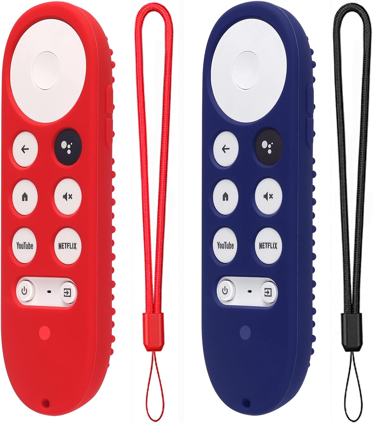 2 Pack Silicone Case for Chromecast with Google TV 2020 Voice Remote Protective Cover for 2020 Chromecast Voice Remote (Red+Midnight Blue)