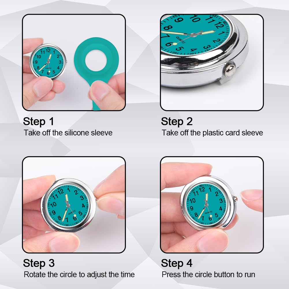 Vicloon Orologio da Infermiere, Orologio per Infermieri in Silicone con Spilla, Infermieri Fob Medical Watch Quandrante Rotondo, Orologi da Tasca per Medici e Infermieri Paramedico
