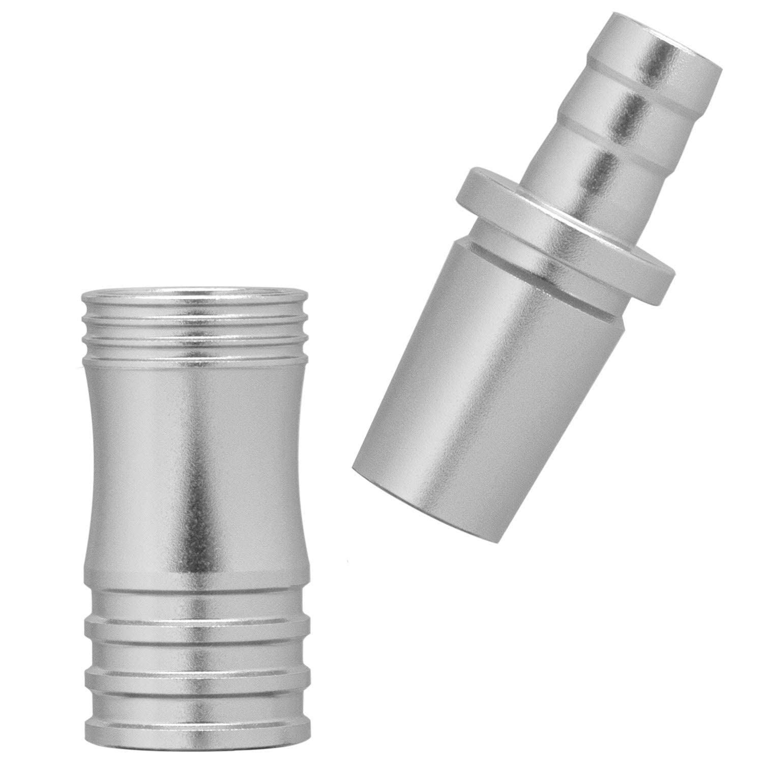 DILAW® Shisha Aluminium Schlauchadapter 18/8 Schliff Set 2-teilig Universal Hookah Wasserpfeife Alu Manyak,Opal,Vatos Menge: 1er Pack, Farbe: Silber