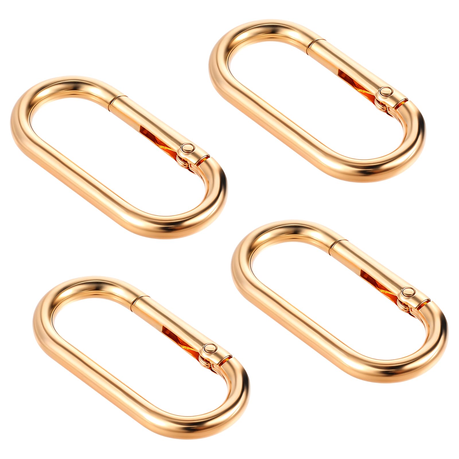 Moschettoni Oro 40mm - Set 6 Pezzi Ovale | Acciaio Inox Dorato | Per Portachiavi E Progetti Fai Da Te