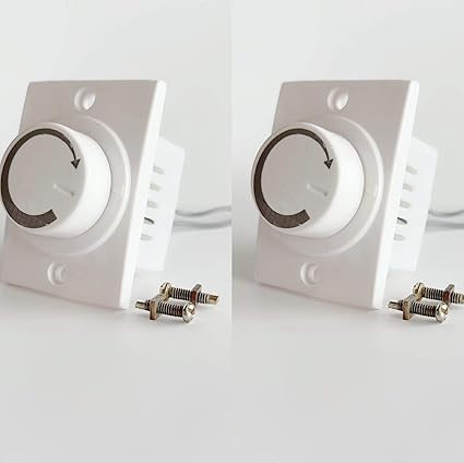 Hi-PLASST Socket Dimmer (2pcs) 1M Socket Type Regulators, 5-Step,Non-Modular Step Type Fan Regulators for Home & Offices (White) (L*B = 5 * 4.7cm)-Pack of 2
