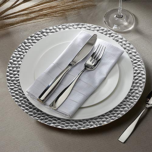 Plato decorativo grande de melamina ChargeIt de 13 pulgadas plateado miniatura 2