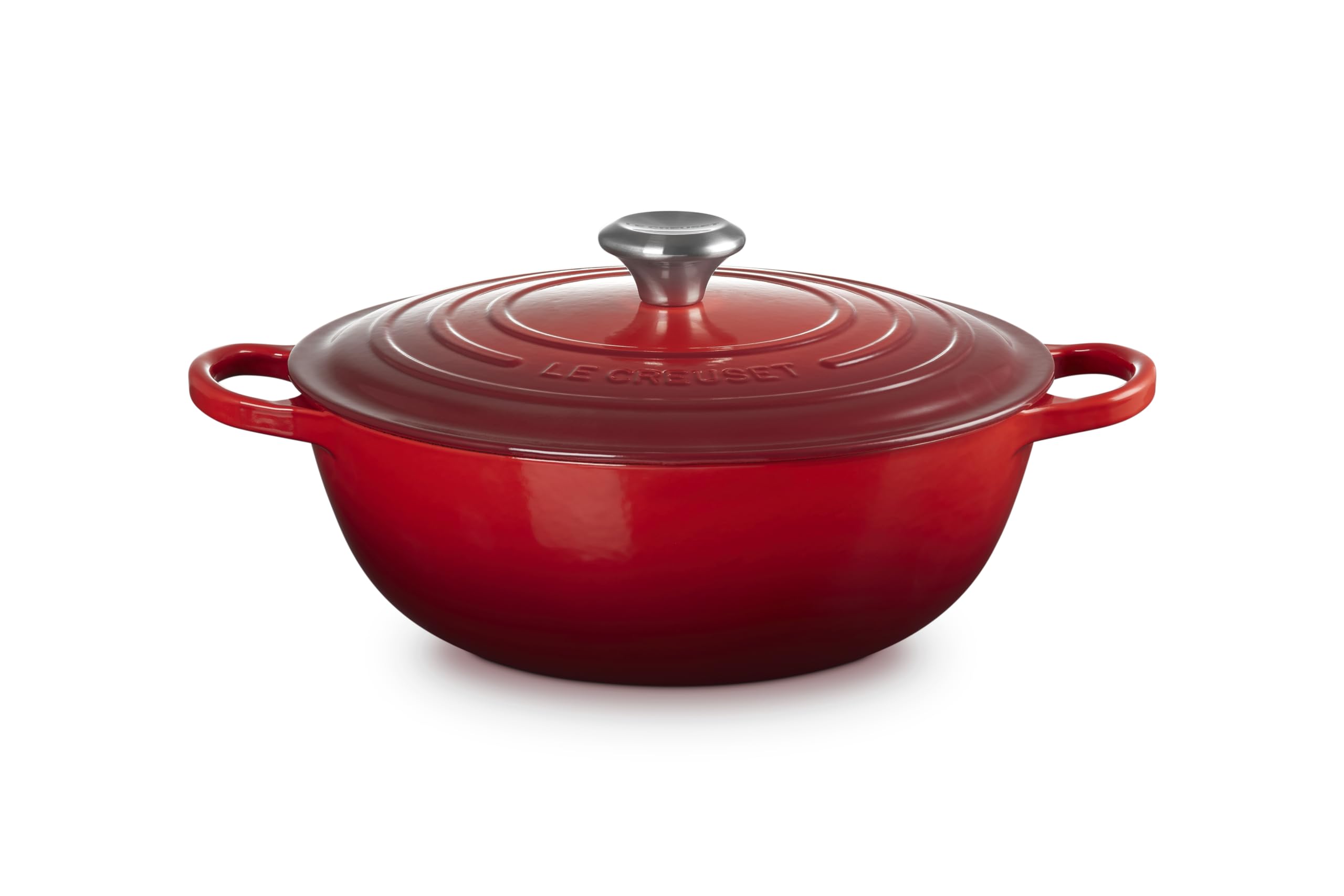 Le Creuset Signature La Marmite aus Gusseisen, Ø 26 cm, Für alle Herdarten und Induktion geeignet, Volumen: 4,1 l, 4,255 kg, Kirschrot, 21114260600430