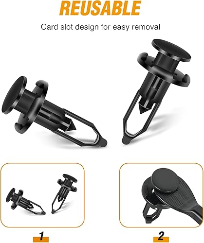 Vista 62 de GOOACC GRC-70 - 35 piezas de pernos de protección contra salpicaduras para motor, parachoques guardabarros, retenedor de empuje, clips de remache